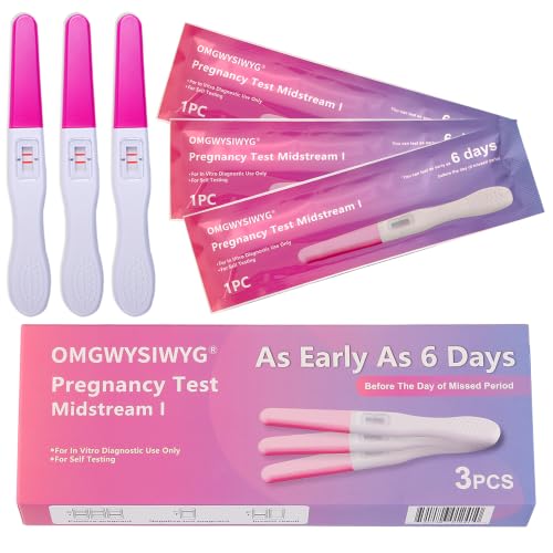 Image of Pregnancy Test 6 Days Before Missed Period Early Detection 3 Pcs | Ultra Sensitive 10 Miu /mL,Over 99% Accurate,3-5 Min Reliable Results,Pruebas de Embarazo for Women Fertility at Home