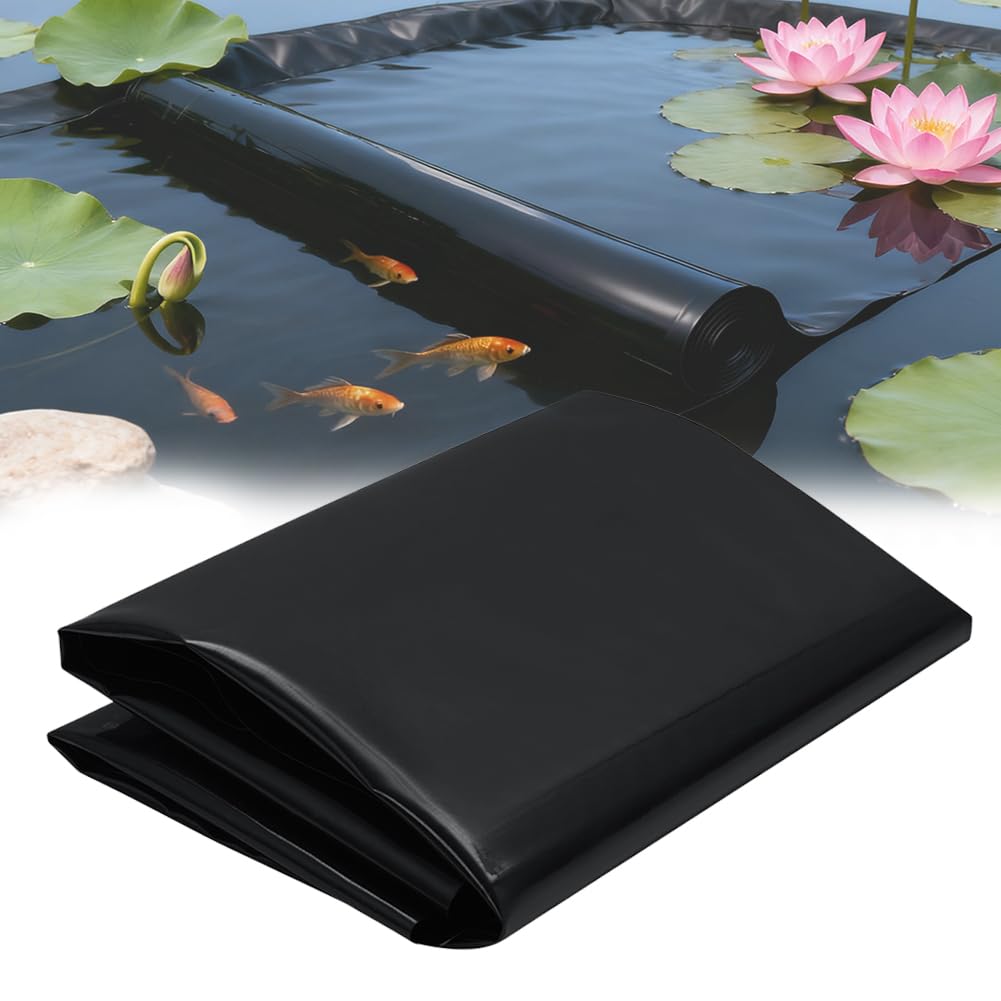 Bâche d'étang - 6 x 6 m - Épaisseur : 0,5 mm - Noir - En polyéthylène haute densité - Pour bassin à poissons, fontaine, jardin aquatique, cascade - Pour bassin de jardin