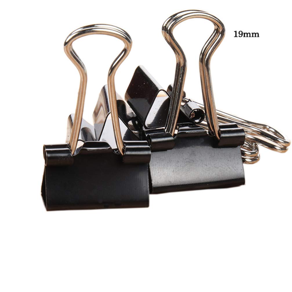 Folder strony, zacisk pliku, zawinięcie 240 PC Metalowe klipy zawiasowe klipsy do napięcia napięcia papierowe zaciśnięcia metalowe klipy stacjonarne do biurowej szkoły domowej (czarny)