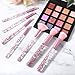 AOZUO 7 Pcs Makeup Brushes for Women, Cute Pink Makeup Brushes Crystal Sparkles Fan Blush Foundation Powder Lip Highlight Eye Shadow Eyebrow Brush Set With Sequins Handle Professional for Girl(Pink)