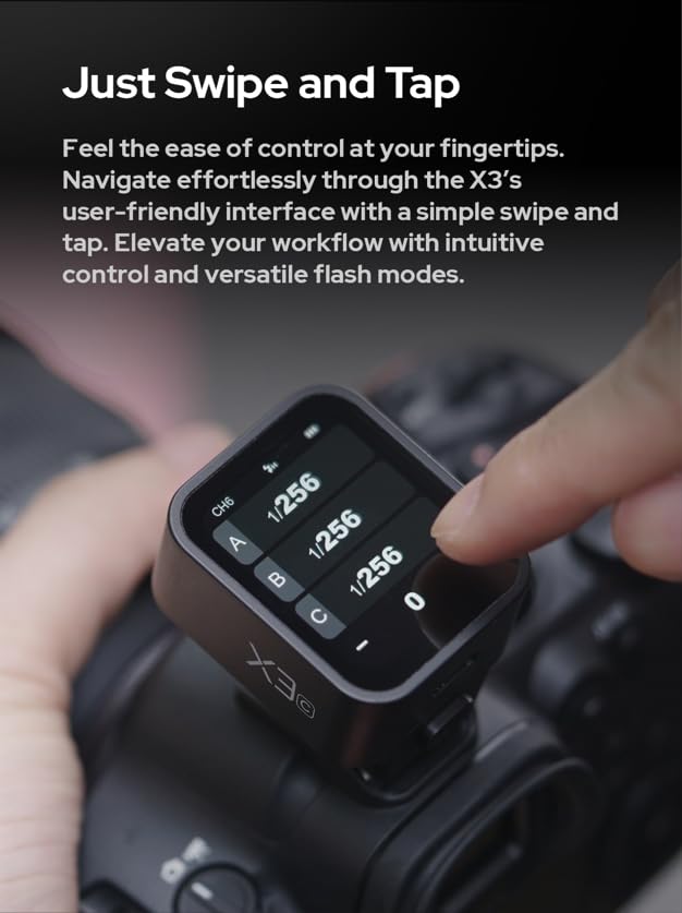 Godox X3-S TTL Wireless Flash Trigger for Sony Cameras, 1/8000s HSS&TCM Function, Li-ion Battery, USB-C Charging, Touchscreen Transmitter Compatible with Sony A7IV/A7C/A7M4/A7R/A7RIII & Godox V1/V100