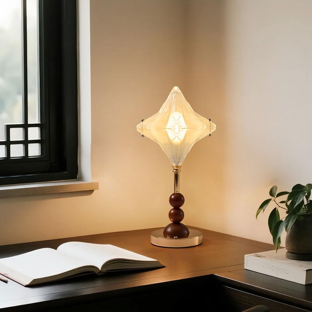 Lampka biurkowa Lampa stołowa w kształcie gwiazdy do salonu, szklana, atmosfera, stolik nocny, sypialnia główna Lampka nocna