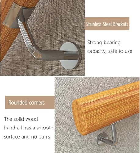 Support de rampe extérieure et barre de support de rampe d'escalier en bois pour balcon et jardin