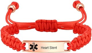 Personalized Medical Bracelets for Women Customize,Adjust Cord Engraved ID Readable Wristbands Medic Alert Allergy Emergency Bracelet Stainless Steel Plates Sos Emergency Jewelry