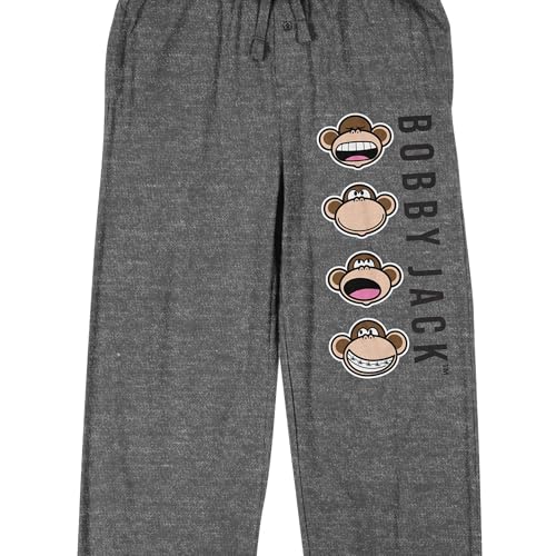 Bobby Jack Monkey Faces Men's Heather Gray Sleep Pajama Pants2