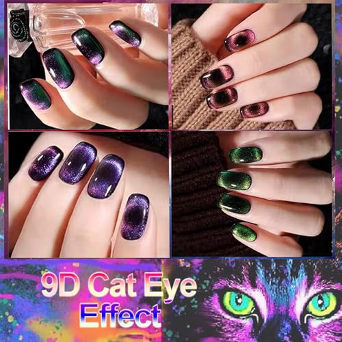Image of THR3E STROKES 9D Glitter Cat Eye Magnetic Nail Polish Gel Art Manicure DIY at Home Soak Off UV 7.5ML (CE8, 7.5ML)