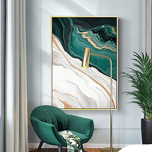 Peintures toile art abstrait haut de gamme vert et feuille d'or moderne 20x30cm x3 - 2