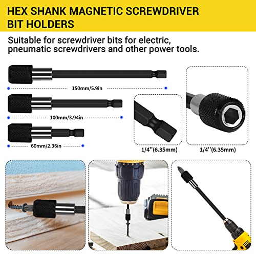 Flexible Drill Bit Extension Set, 105° Right Angle Drill Attachmen, Rotatable Joint Socket 1/4 3/8 1/2 In Hex Socket Adapter, Bendable Drill Bit Extension, Bit Holder Extension Screwdriver Bit Kit - Thumbnail 4