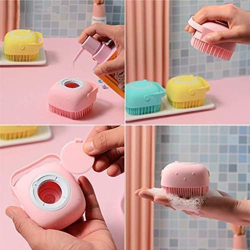 Image of Silicone Bath Brush with Long Handle - Soft Bristles Back Scrubber for Shower | Body Massage - Exfoliating Dirt Removal Brush for Men | Women (Standard Body Comdo)