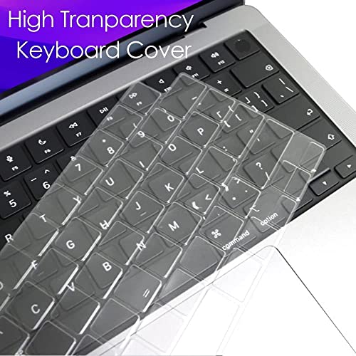 Image of Keyboard Cover Compatible with 2025-2021 MacBook Air 15 inch 13.6 inch M4 M3 M2 Chip, MacBook Pro 14 inch 16 inch M4 M3 M2 M1 Pro Max Chip Protective Waterproof Silicone Skin, TPU Clear