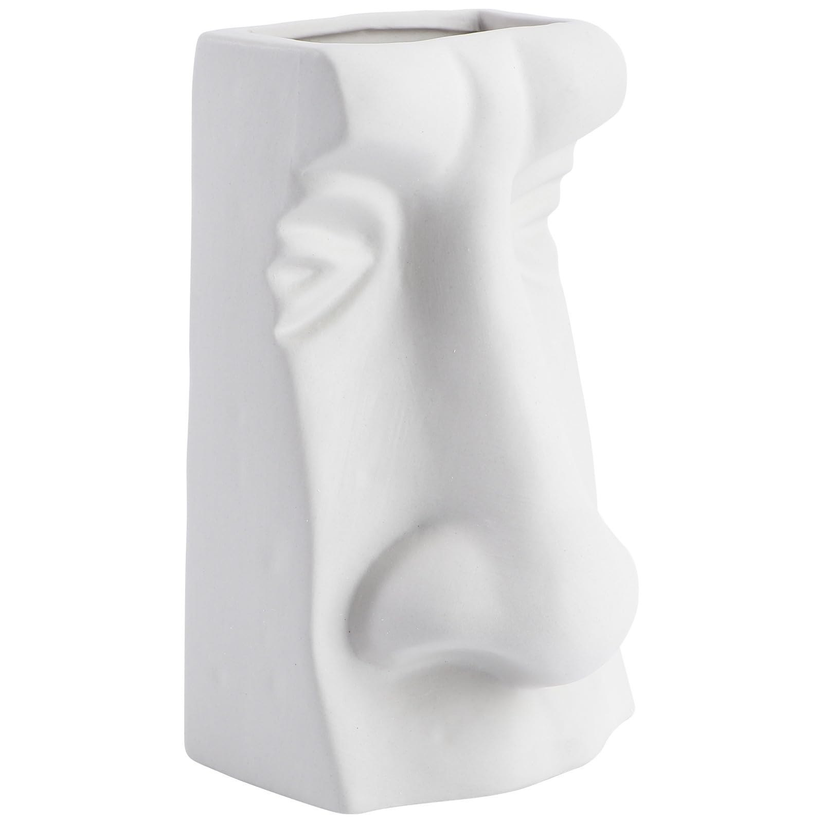 Vase visage humain blanc en céramique nordique pour décoration de table