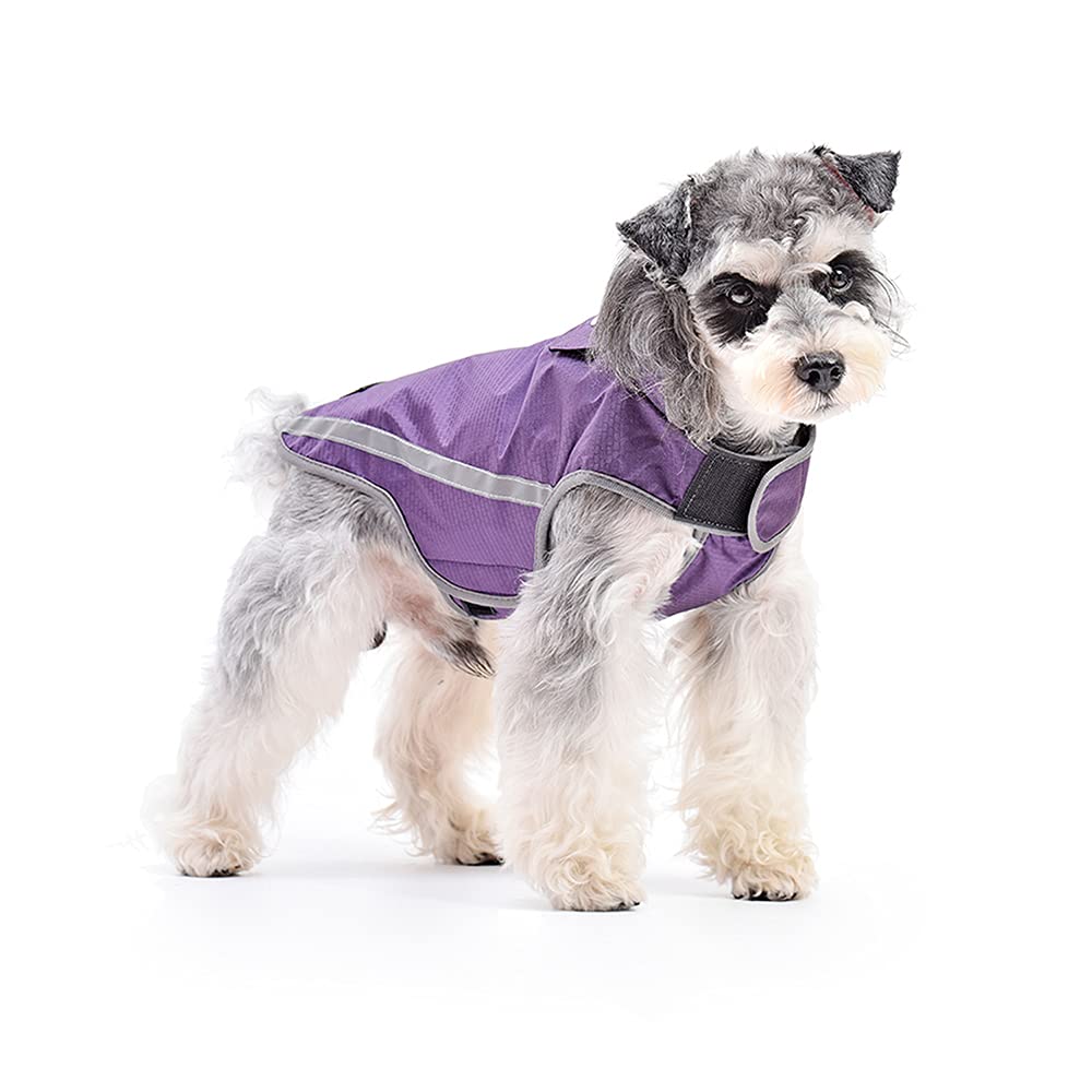 BlackDoggy Dogs Full Coverage Waterproof Raincoat Jacket with Breathable Material and Reflective Stripes