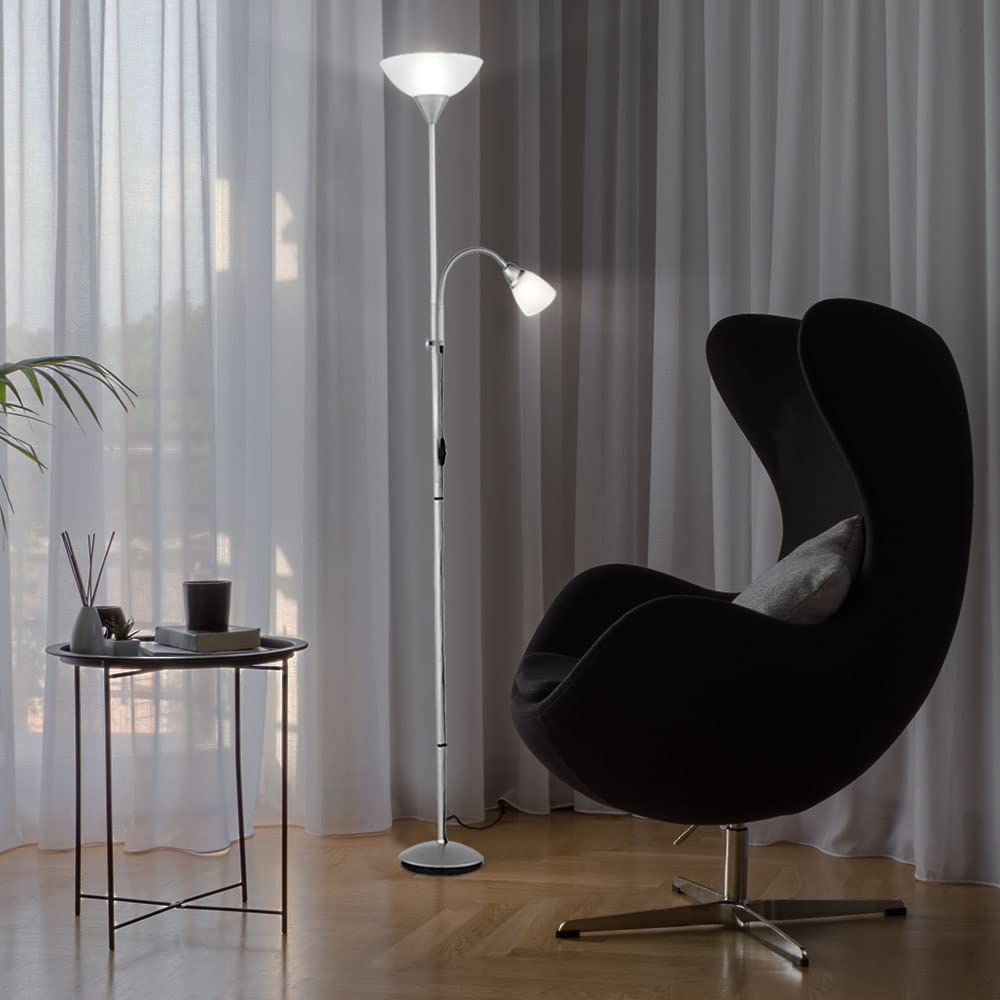 Deckenfluter dimmbar mit Fernbedienung LED Stehlampe, bewegliche Leselampe, RGB Farbwechsel, warmweiß, DxH 28 x 180 cm