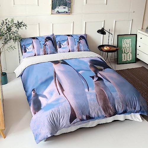 Parure de lit pingouin double en microfibre de qualité supérieure avec impression 3D - 7