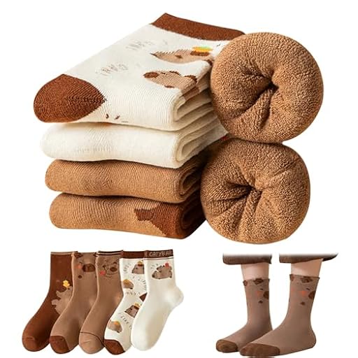 FOSDICK 5 Pares Capibara Calcetines Niño, Dibujos Animados Animales Calcetines Sin Costuras Niños, Espesado Socks Rizo, Capibara Calcetines Termicos Invierno para Niña Niño 5-10 Años Talla Única 26-30 | Ya disponible en tu tienda friki favorita! En mundofriki.es!