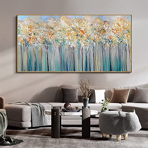 Peinture à l'huile sur toile haut de gamme avec feuille d'or pour un salon moderne chic
