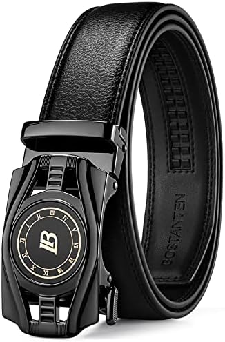 BOSTANTEN Mens Belt Leather Ratchet Dress Belt with Sliding Adjustable Buckle, Trim to Fit BOSTANTEN Mens Belt Leather Ratchet Dress Belt with Sliding Adjustable Buckle, Trim to Fit