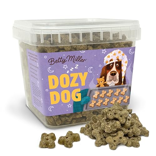 Betty Miller Dog Treats - Dozy Dog Bedtime Biscuits Calming Dog Treats with Chamomile Valerian & Lavender 500g - Soft Dog Treats For Small Dogs
