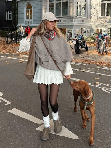 Knit Cape Coat for Women Button Up Cropped Cardigan Corporate Outfits Dressy Casual Old Money Aesthetic3