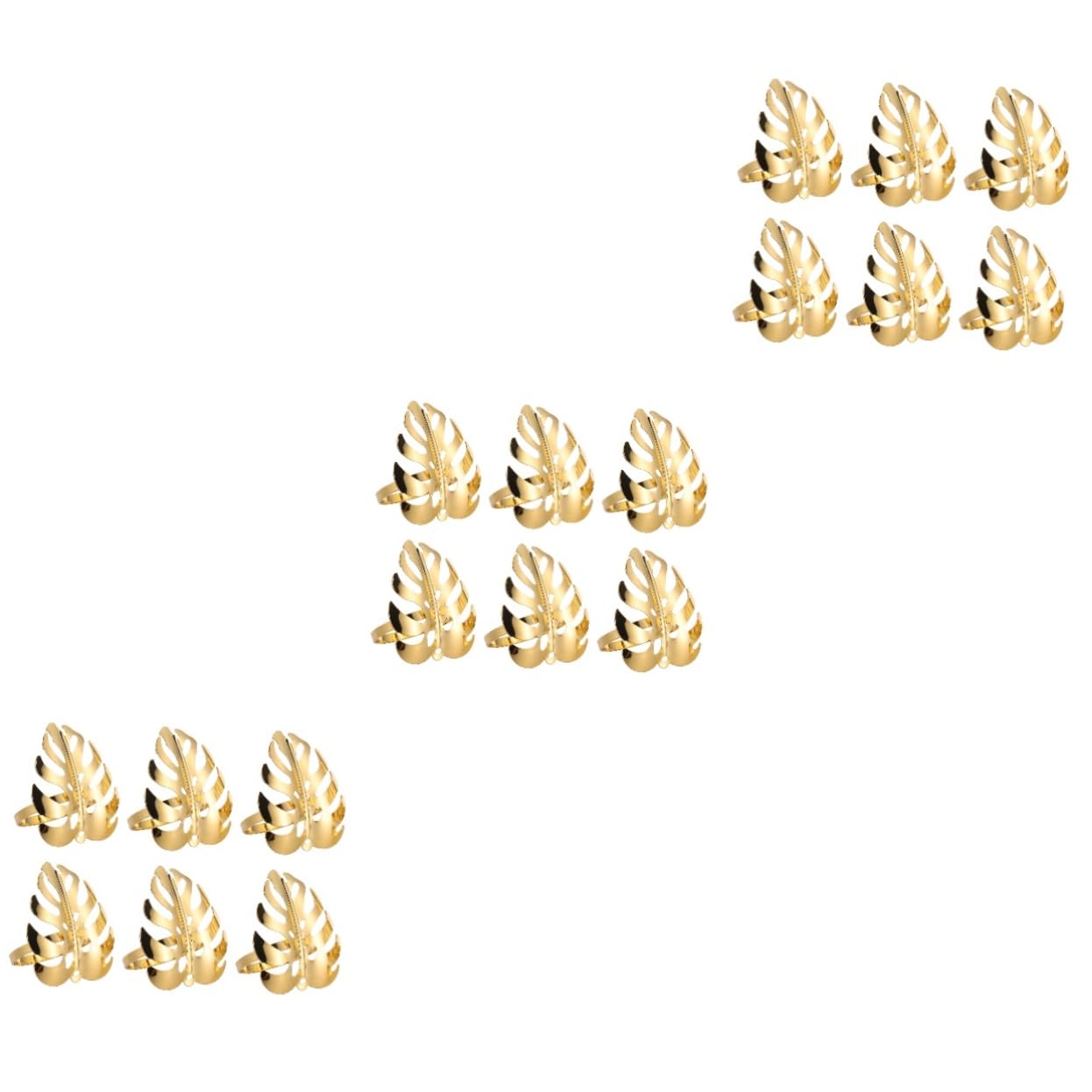 LABRIMP 18 Piezas Servilleteros De Hojas De Monstera Decoración De Mesa De Comedor Servilletero De Hojas Decoración Brillante Decoración De La Boda De Oro Anillos Playeros Golden Aleación