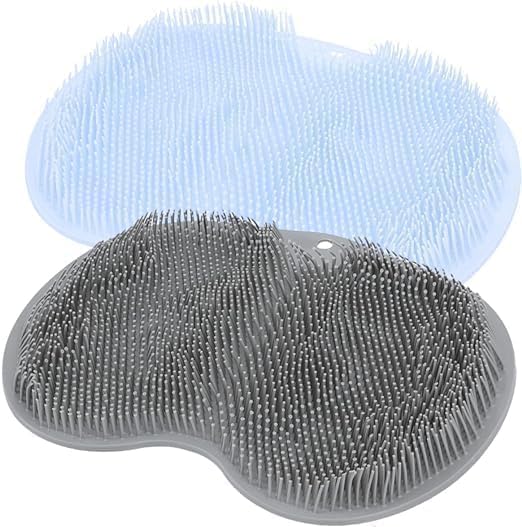 ERITIN Silicone Body Scrubber Pad with Suction Cups for Back and Feet – Soft Bristle Bath Scrubber Mat for Shower, Exfoliating Massage Brush – Set of 1 v 3