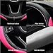 LABBYWAY Microfiber Leather Auto Car Steering Wheel Cover, Universal Fit 15 Inch Anti-Slip Wheel Protector, Pink