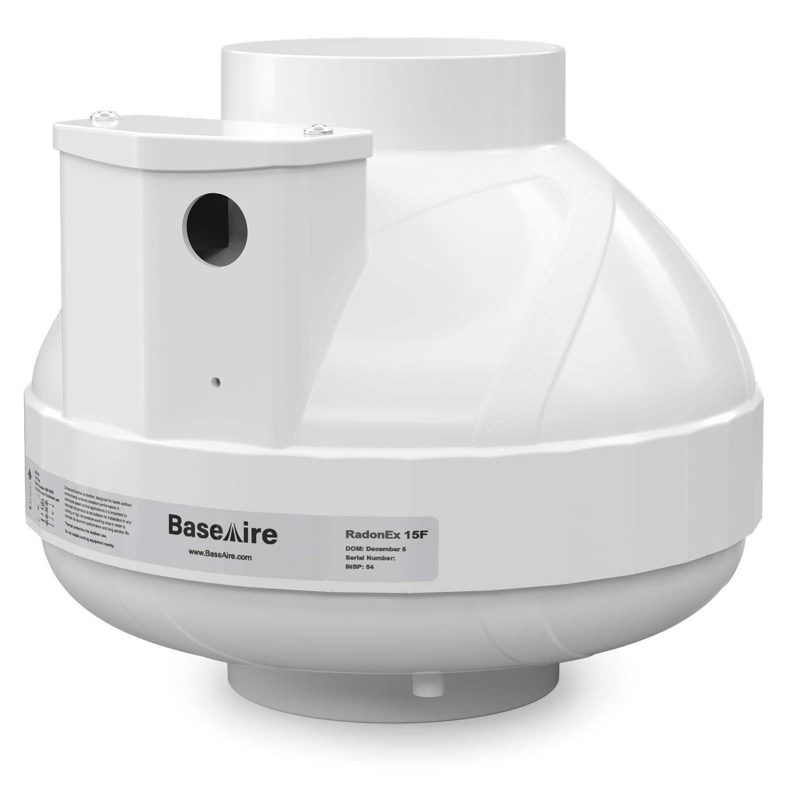 Amazon.com: BaseAire 4 Inch 237 CFM Radon Mitigation Fan, Quiet