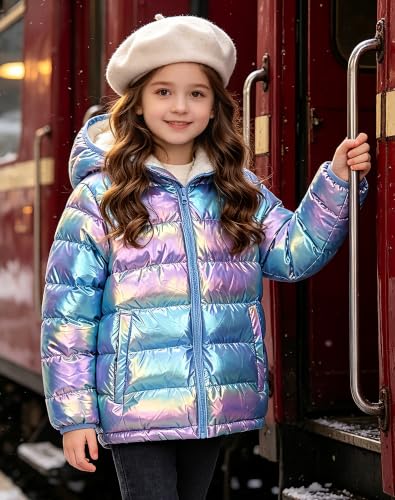 Image of Lovekider 4-12 Years Girls Hooded Puffer Jacket Warmth Padded Winter Coat