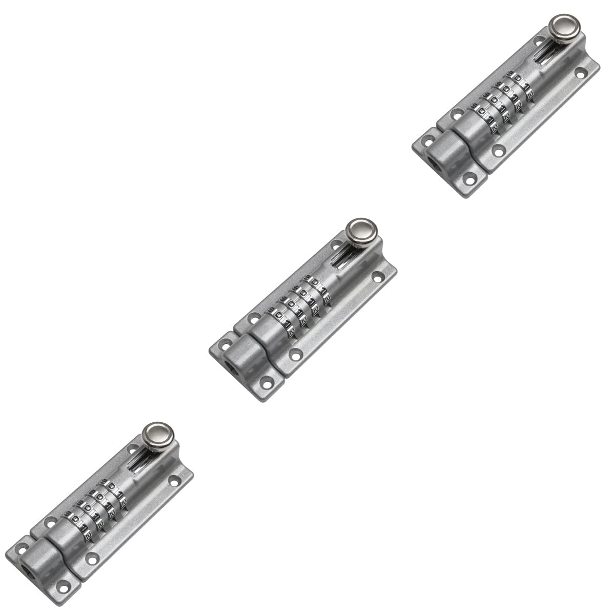 Pestillo de cierre multiusos, cerrojo de candado, 3 piezas Cerradura de contraseña de metal Pestillo de puerta con contraseña Pernos de puerta Pestillo Pernos de seguridad de puerta Perno de puerta de