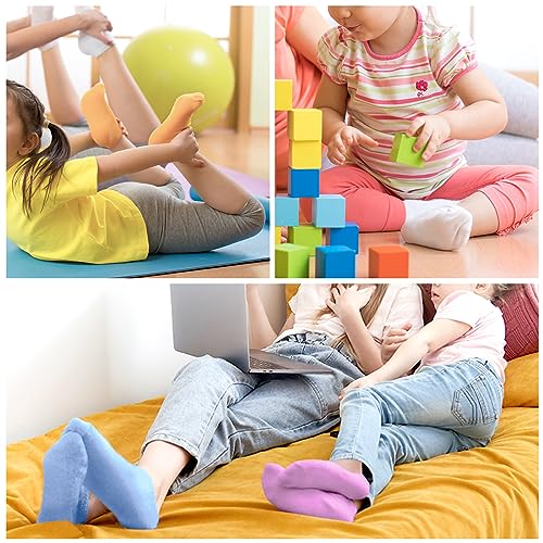Image of Auranso Girls No Show Socks Toddler Kids Boys Anti Slip Low Cut Socks 10 Pack