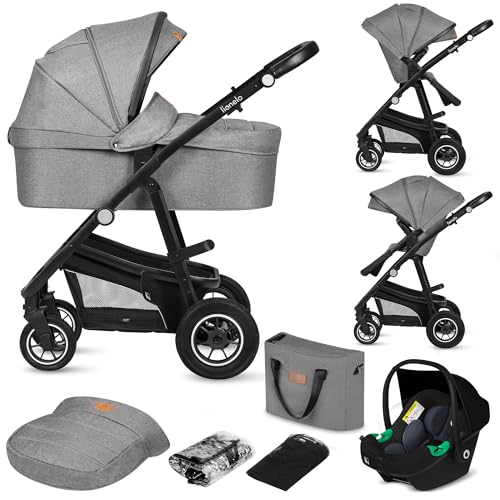 LIONELO BIANKA Kinderwagen 3 in 1 bis 22 kg Babywanne Autositz...