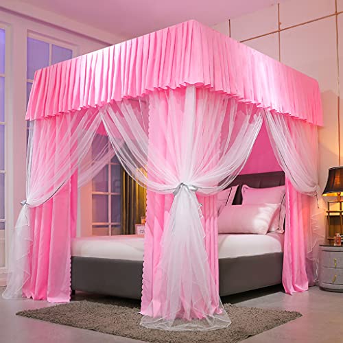 Dosel de cama de princesa rosa flor para crear un refugio de paz en el hogar