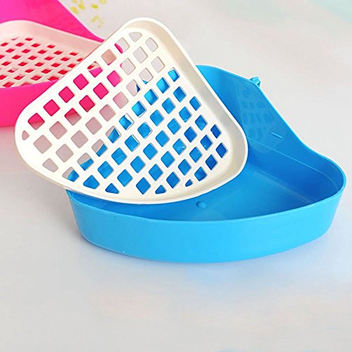Linghang Triangle Potty Trainer Corner Litter Toiletï¼ŒLitter Bedding Box Pet Pan for for Small Animal Rabbit Guinea Pig Galesaur Hamster Ferret (Random Color)