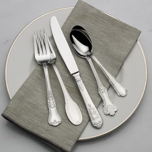 Wallace Hotel Lux 77-Piece 18/10 Stainless Steel Flatware Set, Service for 12, Silver - Thumbnail 5