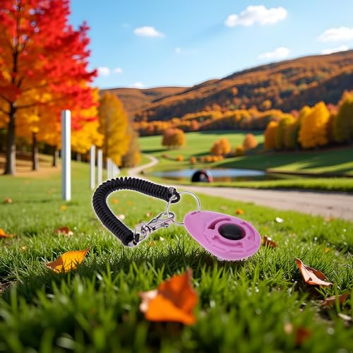 1pc Pink Clicker Easy to Use with Button Dog Training Accessories Strong and Long-Lasting,Training and Behavior Aids - Image 5
