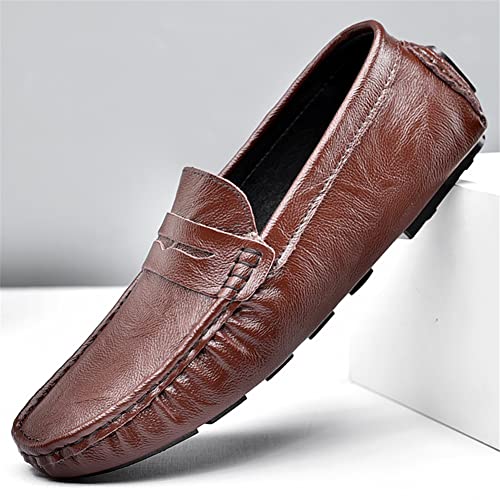 LEADER SHOW Men's Casual Loafers Moccasin Slip on Flats Boat Casual Dress Driving Shoes3