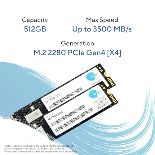 Image of ASUS JOGEEK 512GB M2 2280 /IN / /NVME, Upto 7000 MB /s R, 4300 MB /s W, 5Y Warranty, PCIe Gen 4 NVMe M.2 (2280), Compatible with All Laptops, Internal Solid State Drive (SSD), Black (JOGEEK P4X4 512GB)