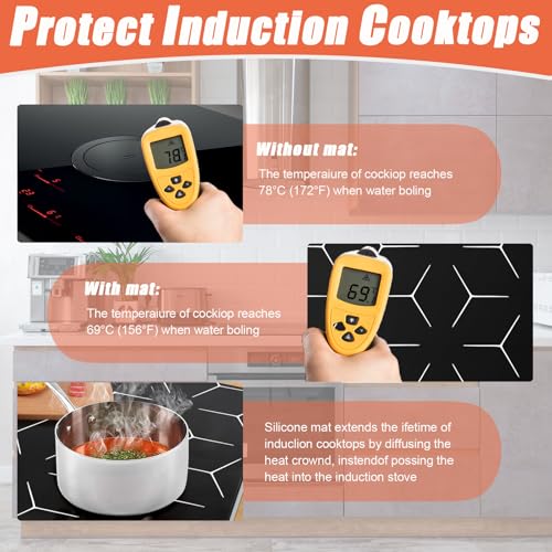 Protezione Piano Induzione per Induzione, Riscaldamento, tappetino per piano induzione Protettivo Riutilizzabile, Tappetino Induzione in Fibra di Vetro - 7