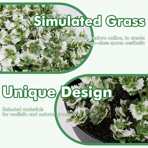 Mini arbre topiaire artificiel premium avec feuillage dense blanc