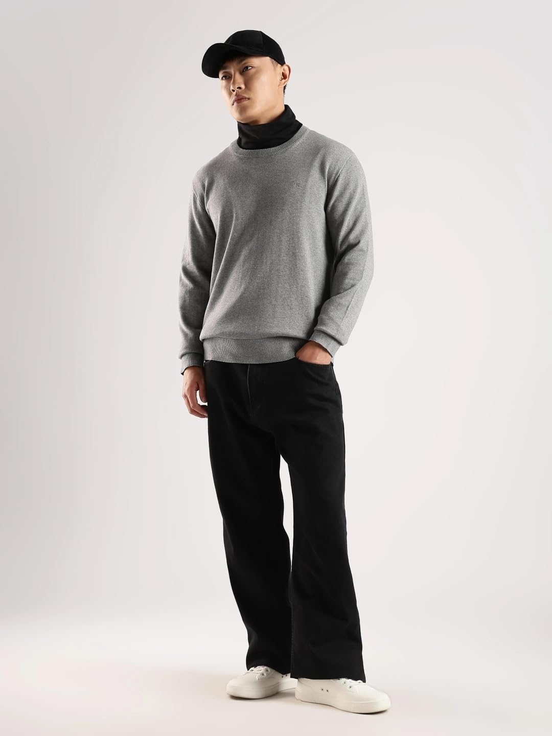 Calvin Klein Men's Knit Campus Crew Neck Cotton CK Golf Sweater