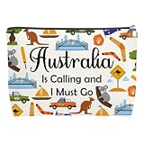 Mxrymvu Australia Trip Gift Makeup Bag Australia Souvenir Gift Travel Themed Gifts Cosmetic Bag Australias Travel Traveling Gifts for Christmas Valentines Graduation Zipper Makeup Pouch