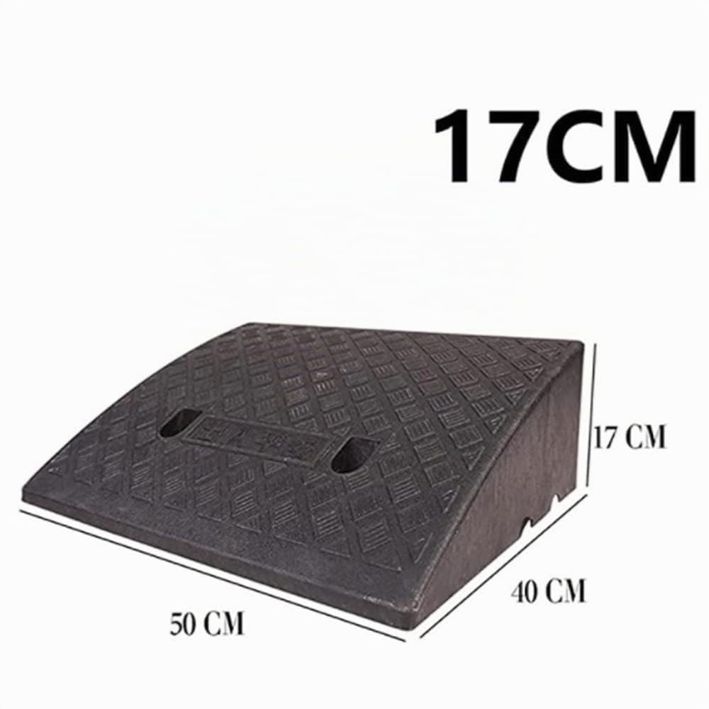 ZJIEX Rampa De Umbral De Goma, Rampa De Bordillo Antideslizante, Rampa Para Silla De Ruedas De 13-19cm Alto, Rampa De Robot De Barrido (Color : Negro, Tamaño : 50x40x17cm)