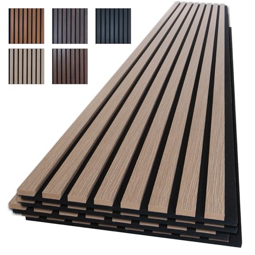 Image of NeatiEase Wood Panels for Wall, 4-Piece 94.5 inch x 11 inch Soundproof Wood Slat Wall Panel for Interior Wall Decor Noise Cancelling, Acoustic Wall Panels, Sound Absorbing Panel (Rustic Oak)
