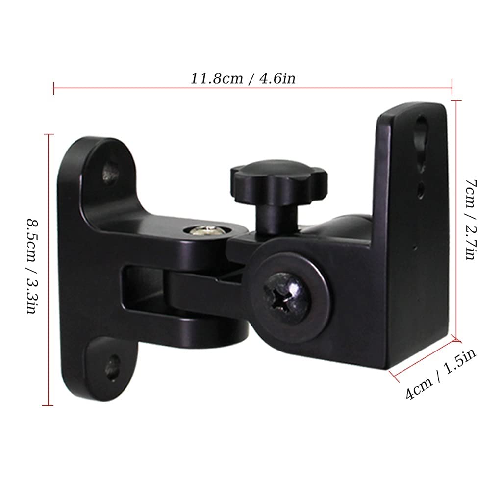 Soportes de audio Soporte de pared de altavoz Soporte de altavoz de doble altavoz de sonido envolvente Altavoz de ajuste múltiple Estante de altavoz de tamaño universal, puede llevar 15kg, un par Sopo