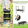 joyhalo 10.9 inch Wider Foldable Garden Kneeler and Seat Heavy Duty, Gardening Stool with Extra-Thick Kneeling Pad, Garden Bench for Kneeling and Sitting, Gardening Gifts for Women