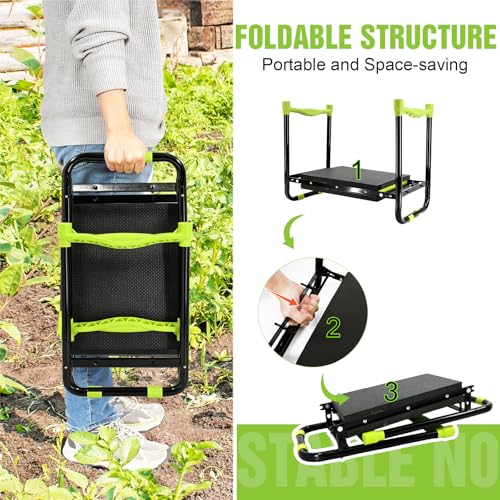 image for joyhalo 10.9 inch Wider Foldable Garden Kneeler and Seat Heavy Duty, G