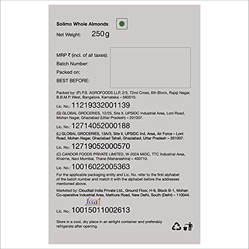 Image of Amazon Brand - Solimo Almonds, 250g With Amazon Brand - Solimo Raisins, 500g