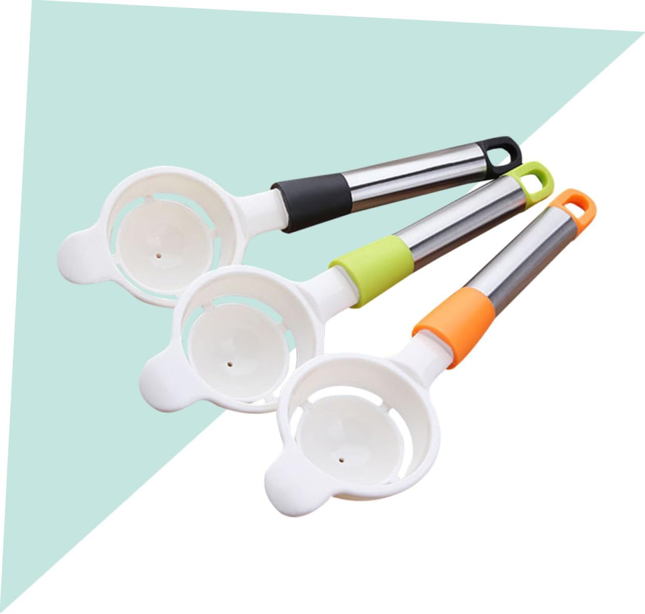 Cabilock 3pcs Stainless Steel Egg Separator Yolk Sifting Filter for Kitchen Easy Yolk Extractor Baking Tool Divider Separator Random Color