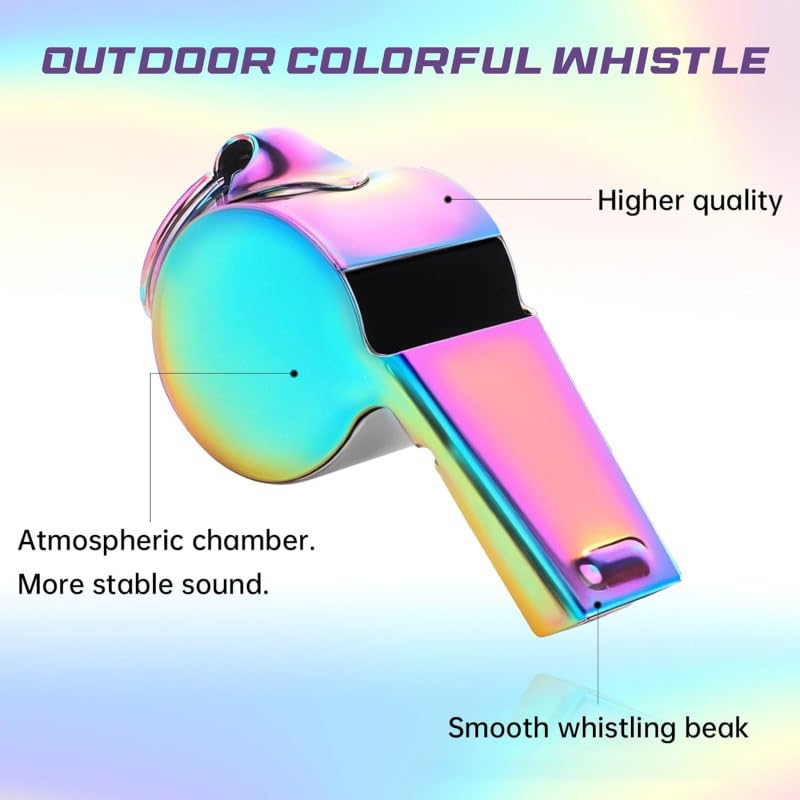 Silbato de acero inoxidable con cordón para deportes miniatura 5