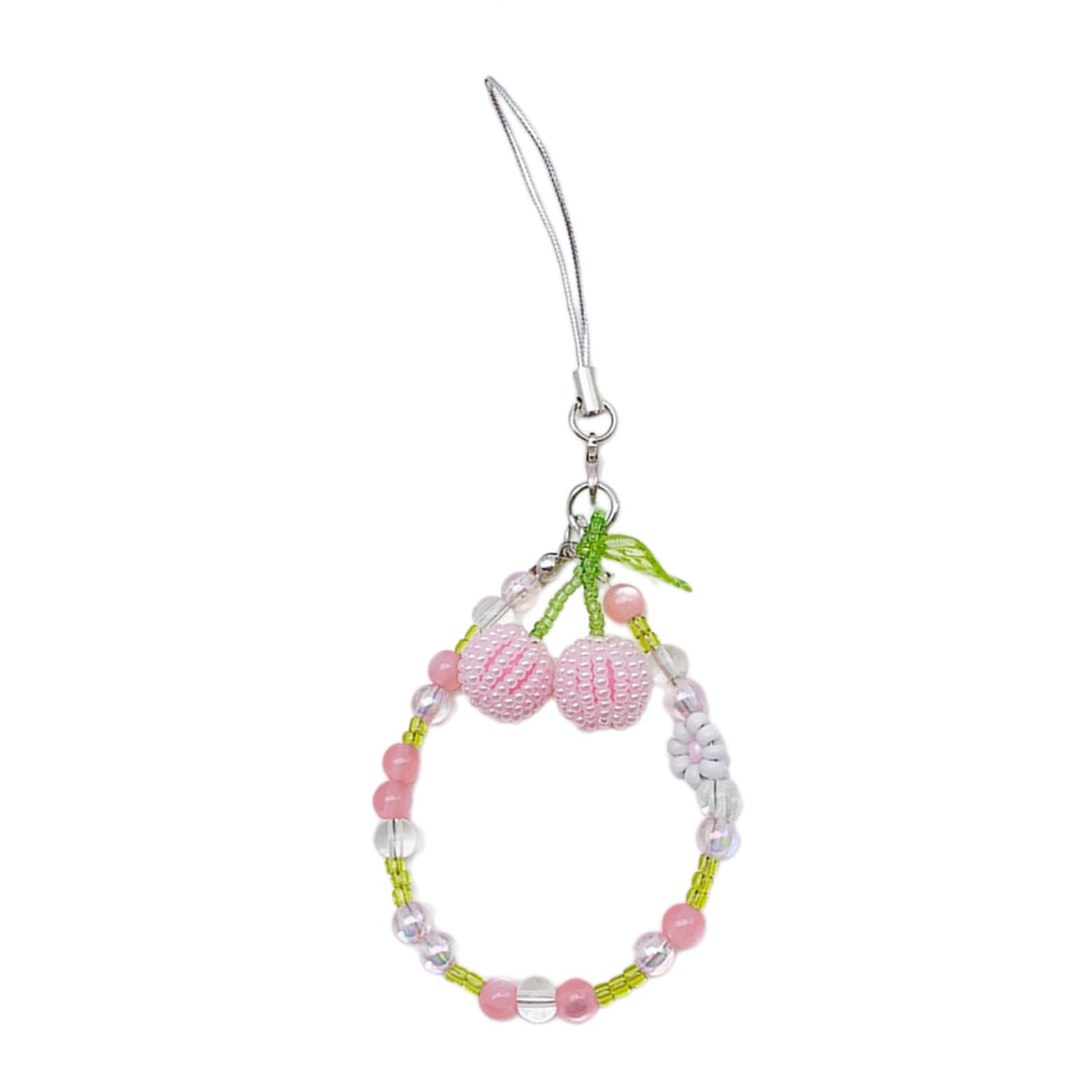 NEWFT Fashion Beaded Pendant Phone Straps Lanyard Pocket Keychain Strap